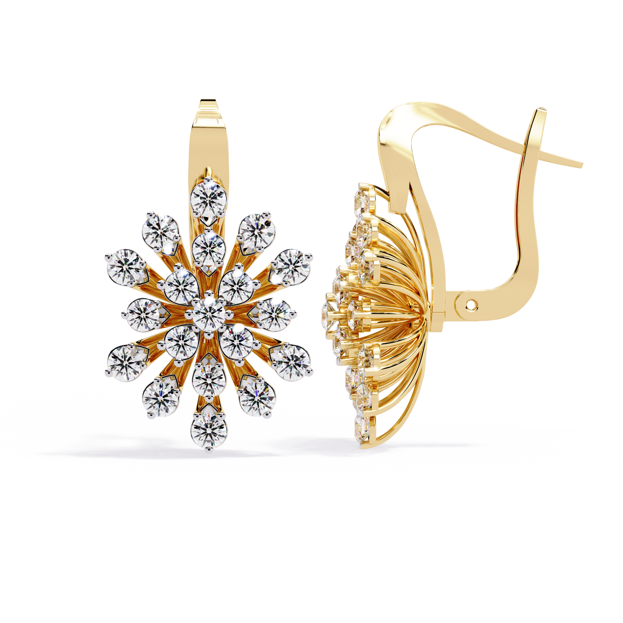 Buy 1.75ct Starburst Natural Diamond Earrings| Solitairekart